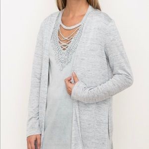 Heather Grey Cardigan Sweater